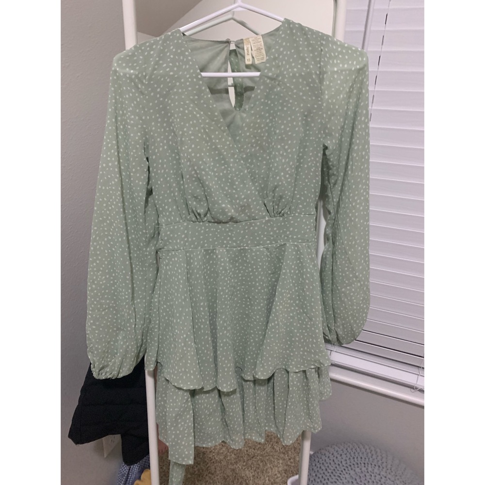 GREEN WRAP DRESS